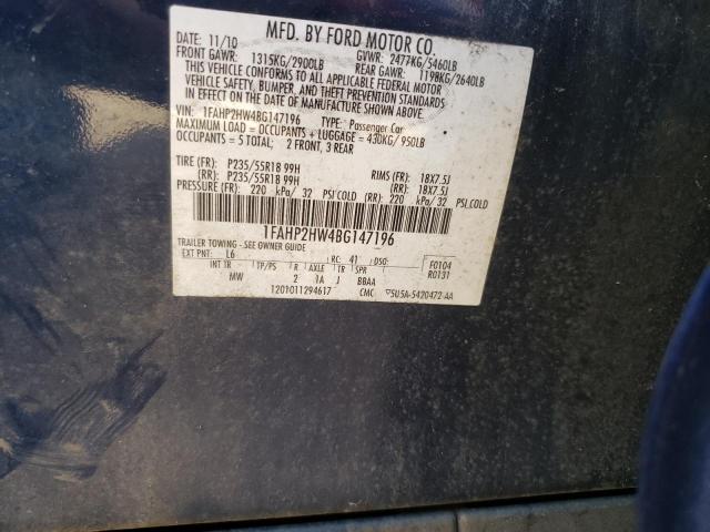 Photo 11 VIN: 1FAHP2HW4BG147196 - FORD TAURUS SEL 