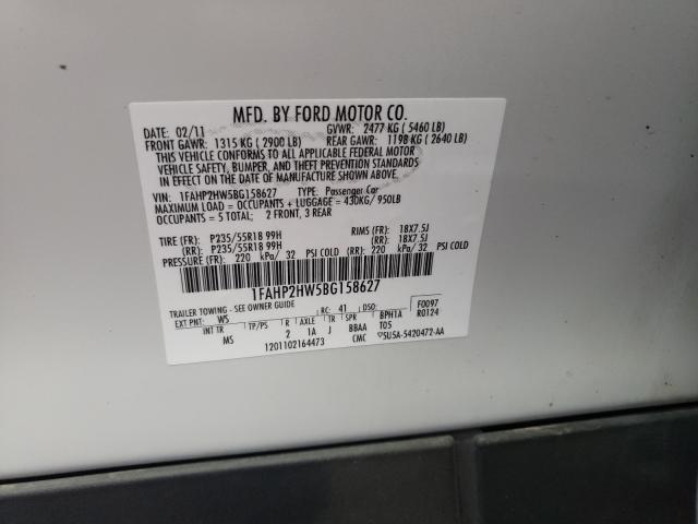 Photo 9 VIN: 1FAHP2HW5BG158627 - FORD TAURUS SEL 