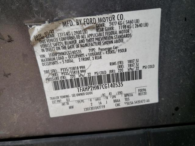 Photo 11 VIN: 1FAHP2HW7CG140535 - FORD TAURUS SEL 