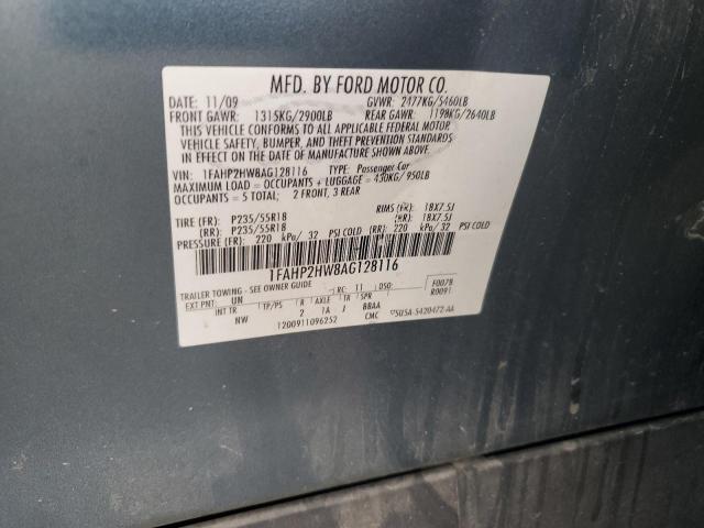 Photo 11 VIN: 1FAHP2HW8AG128116 - FORD TAURUS SEL 