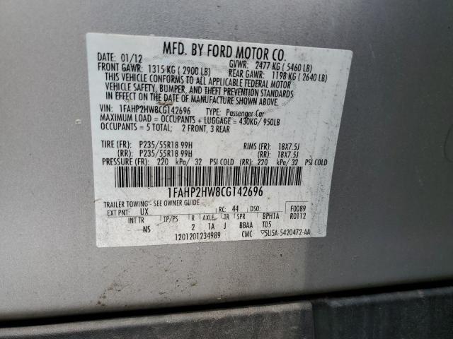 Photo 11 VIN: 1FAHP2HW8CG142696 - FORD TAURUS SEL 