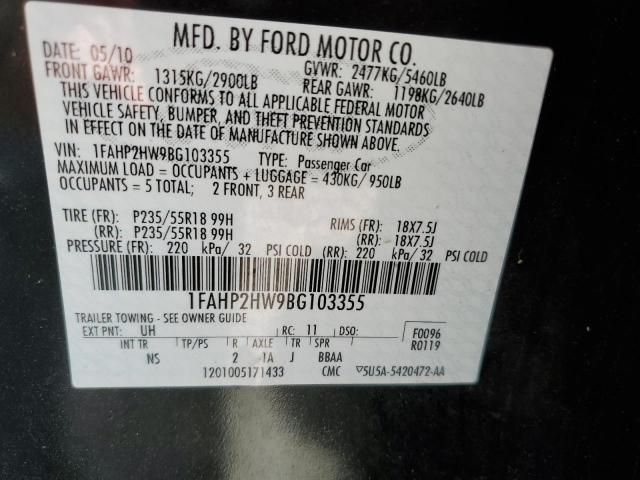 Photo 9 VIN: 1FAHP2HW9BG103355 - FORD TAURUS SEL 