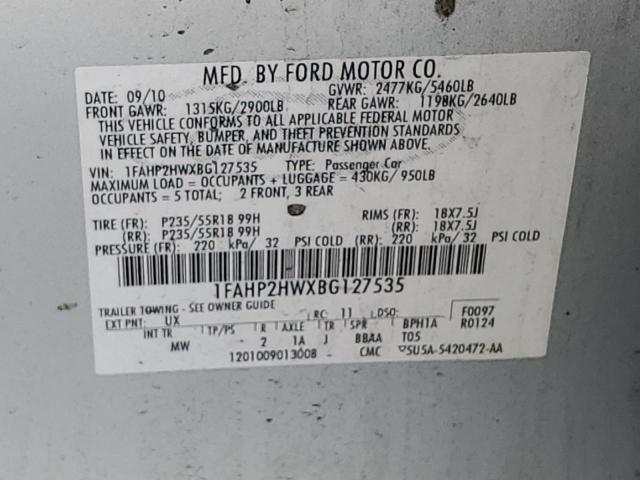 Photo 11 VIN: 1FAHP2HWXBG127535 - FORD TAURUS SEL 