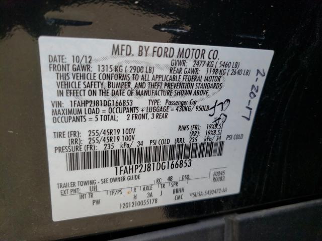 Photo 9 VIN: 1FAHP2J81DG166853 - FORD TAURUS LIM 