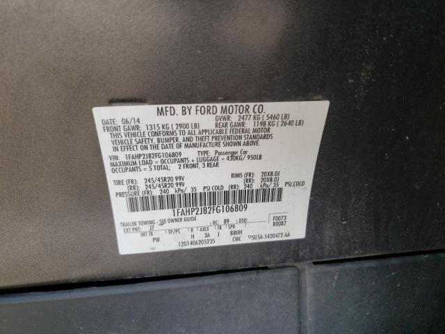 Photo 9 VIN: 1FAHP2J82FG106809 - FORD TAURUS LIM 