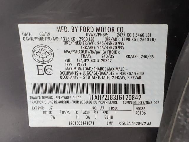 Photo 9 VIN: 1FAHP2J83JG120842 - FORD TAURUS LIM 