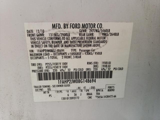 Photo 11 VIN: 1FAHP2JW0BG148694 - FORD TAURUS LIM 