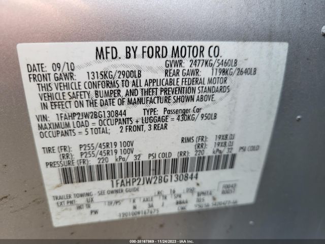 Photo 8 VIN: 1FAHP2JW2BG130844 - FORD TAURUS 