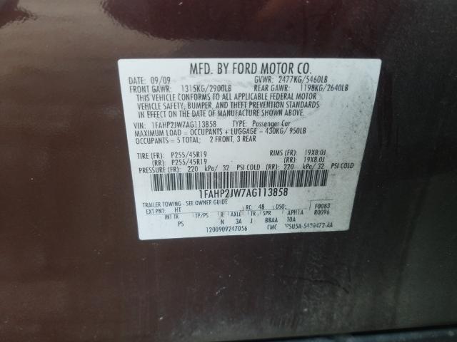 Photo 9 VIN: 1FAHP2JW7AG113858 - FORD TAURUS LIM 