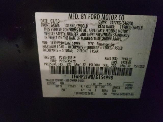 Photo 9 VIN: 1FAHP2JW8AG154998 - FORD TAURUS LIM 