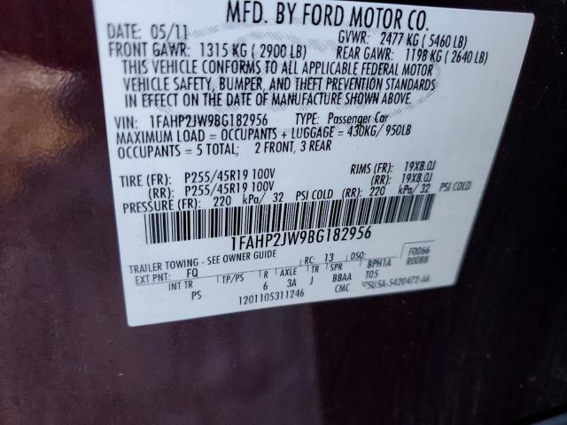 Photo 11 VIN: 1FAHP2JW9BG182956 - FORD TAURUS LIM 