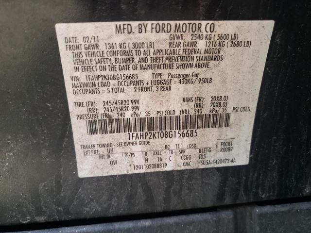 Photo 9 VIN: 1FAHP2KT0BG156685 - FORD TAURUS SHO 