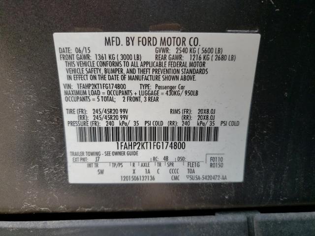 Photo 9 VIN: 1FAHP2KT1FG174800 - FORD TAURUS 