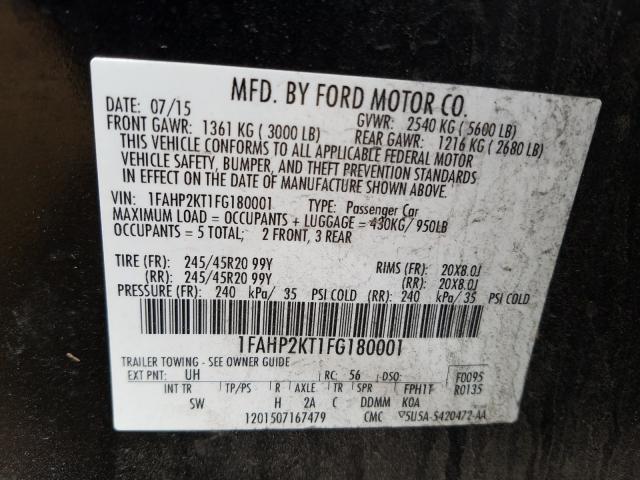 Photo 9 VIN: 1FAHP2KT1FG180001 - FORD TAURUS SHO 