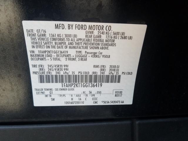 Photo 9 VIN: 1FAHP2KT1GG136419 - FORD TAURUS SHO 