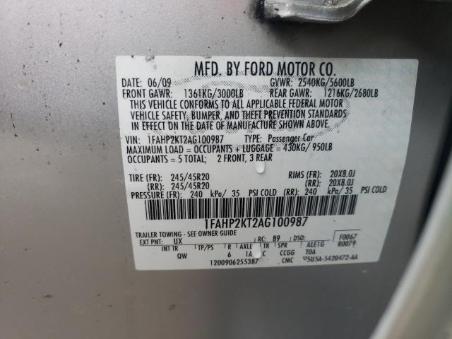 Photo 9 VIN: 1FAHP2KT2AG100987 - FORD TAURUS SHO 