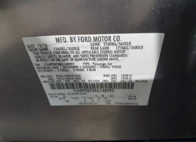 Photo 8 VIN: 1FAHP2KT2BG148992 - FORD TAURUS 