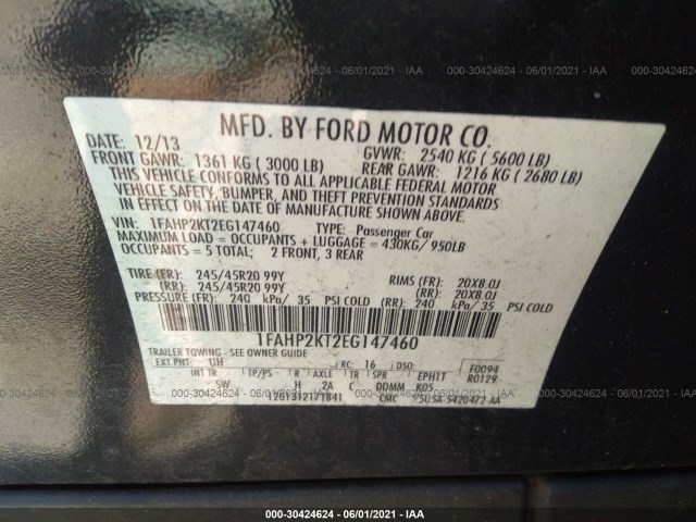 Photo 8 VIN: 1FAHP2KT2EG147460 - FORD TAURUS 