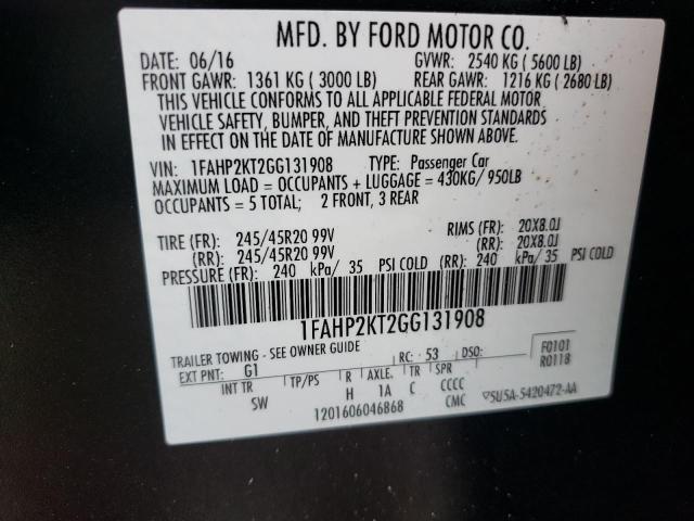 Photo 9 VIN: 1FAHP2KT2GG131908 - FORD TAURUS SHO 