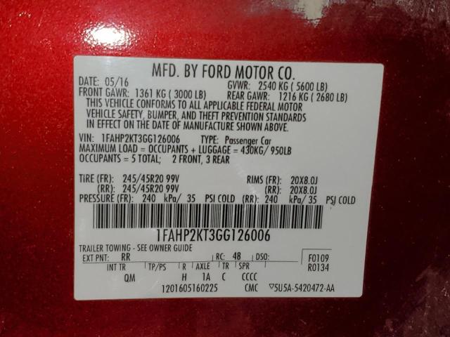 Photo 11 VIN: 1FAHP2KT3GG126006 - FORD TAURUS 