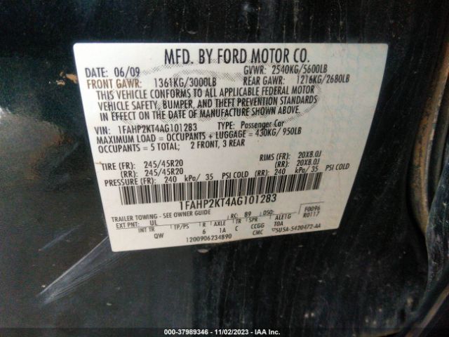 Photo 8 VIN: 1FAHP2KT4AG101283 - FORD TAURUS 