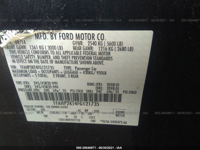 Photo 8 VIN: 1FAHP2KT4FG121735 - FORD TAURUS 