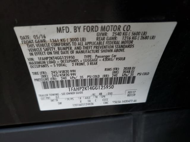 Photo 9 VIN: 1FAHP2KT4GG125950 - FORD TAURUS SHO 