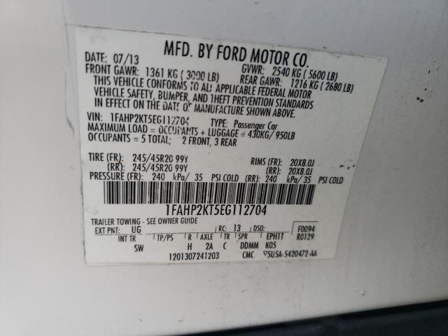 Photo 9 VIN: 1FAHP2KT5EG112704 - FORD TAURUS SHO 