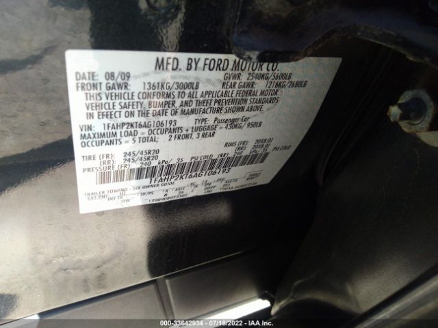 Photo 8 VIN: 1FAHP2KT6AG106193 - FORD TAURUS 