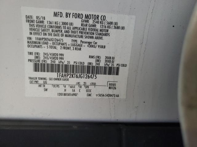 Photo 9 VIN: 1FAHP2KT6JG126475 - FORD TAURUS SHO 