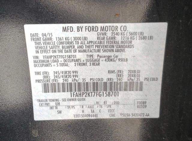 Photo 9 VIN: 1FAHP2KT7FG158701 - FORD TAURUS SHO 