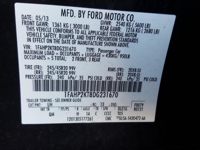 Photo 9 VIN: 1FAHP2KT8DG231670 - FORD TAURUS SHO 