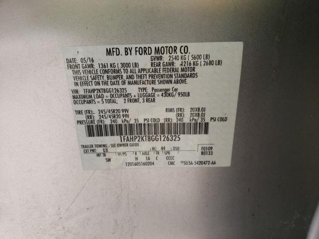 Photo 9 VIN: 1FAHP2KT8GG126325 - FORD TAURUS SHO 