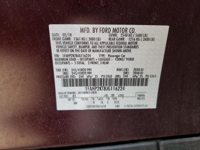 Photo 9 VIN: 1FAHP2KT8JG116224 - FORD TAURUS SHO 