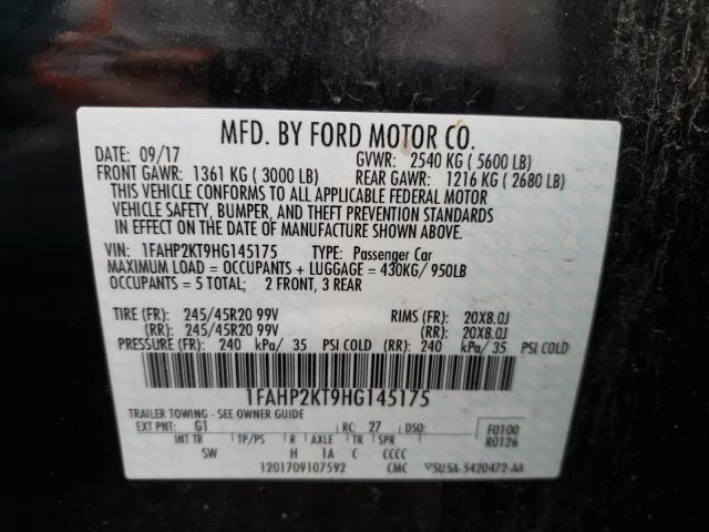 Photo 9 VIN: 1FAHP2KT9HG145175 - FORD TAURUS SHO 