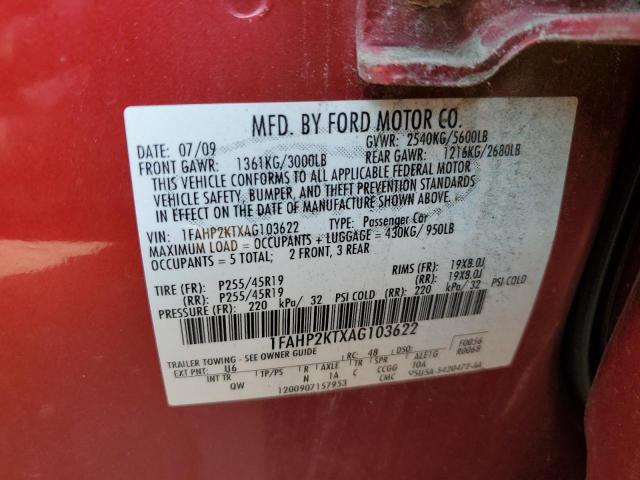 Photo 11 VIN: 1FAHP2KTXAG103622 - FORD TAURUS SHO 