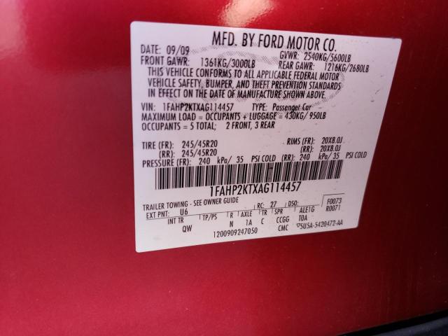 Photo 9 VIN: 1FAHP2KTXAG114457 - FORD TAURUS SHO 