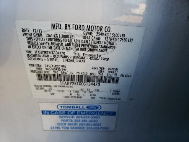 Photo 9 VIN: 1FAHP2KTXCG134470 - FORD TAURUS SHO 