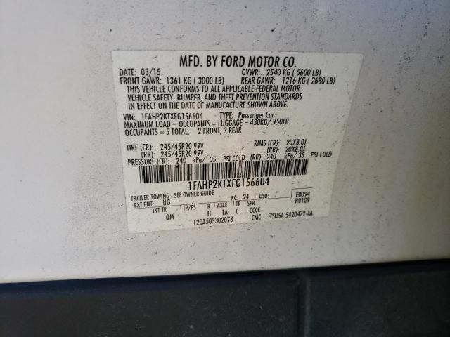 Photo 11 VIN: 1FAHP2KTXFG156604 - FORD TAURUS SHO 