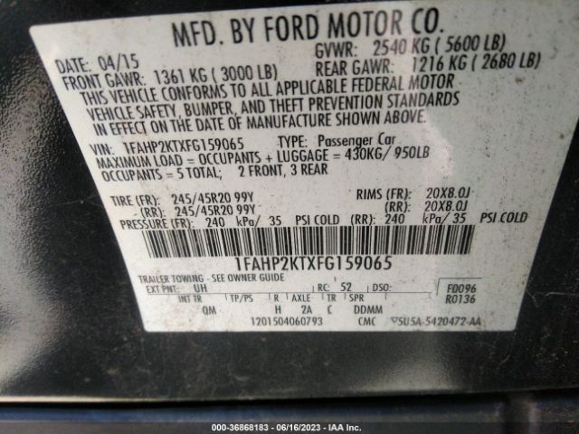 Photo 8 VIN: 1FAHP2KTXFG159065 - FORD TAURUS 