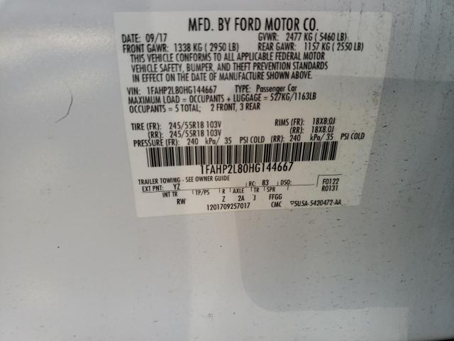 Photo 11 VIN: 1FAHP2L80HG144667 - FORD TAURUS POL 