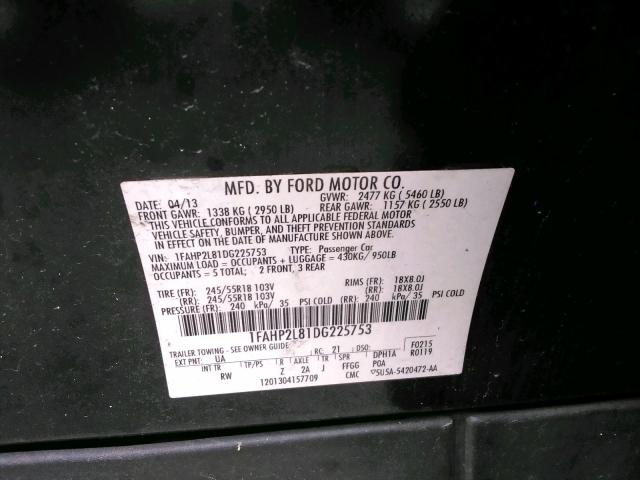 Photo 9 VIN: 1FAHP2L81DG225753 - FORD TAURUS POL 