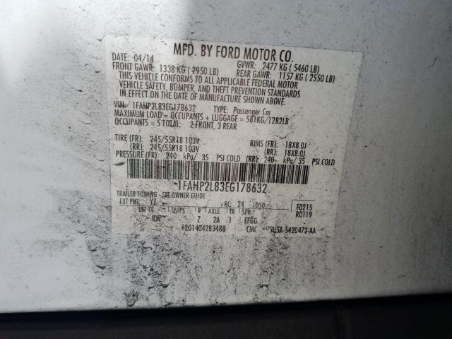 Photo 9 VIN: 1FAHP2L83EG178632 - FORD TAURUS POL 