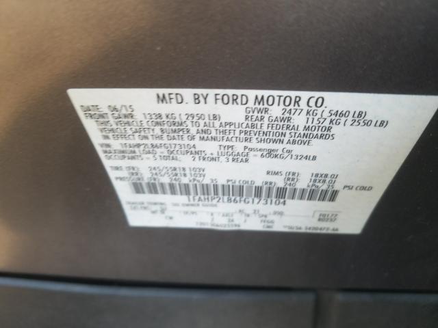 Photo 9 VIN: 1FAHP2L86FG173104 - FORD TAURUS POL 