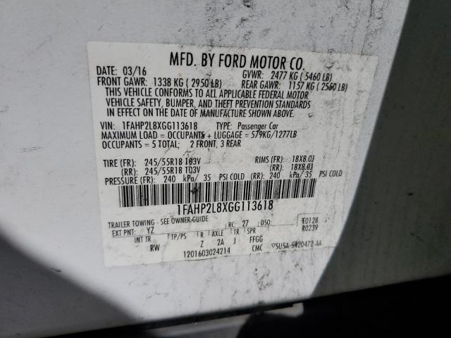 Photo 11 VIN: 1FAHP2L8XGG113618 - FORD TAURUS POL 