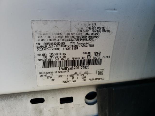 Photo 9 VIN: 1FAHP2M82DG134828 - FORD TAURUS POL 