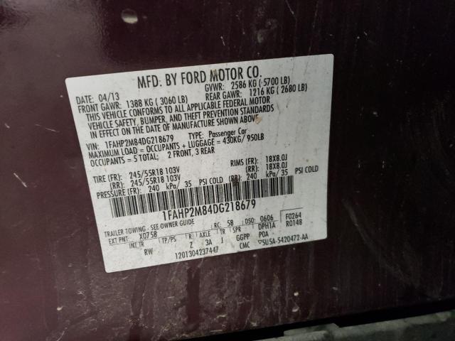 Photo 11 VIN: 1FAHP2M84DG218679 - FORD TAURUS POL 