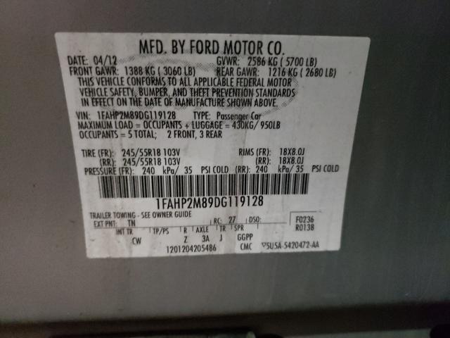 Photo 9 VIN: 1FAHP2M89DG119128 - FORD TAURUS POL 