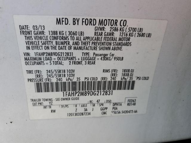 Photo 9 VIN: 1FAHP2M89DG212831 - FORD TAURUS POL 