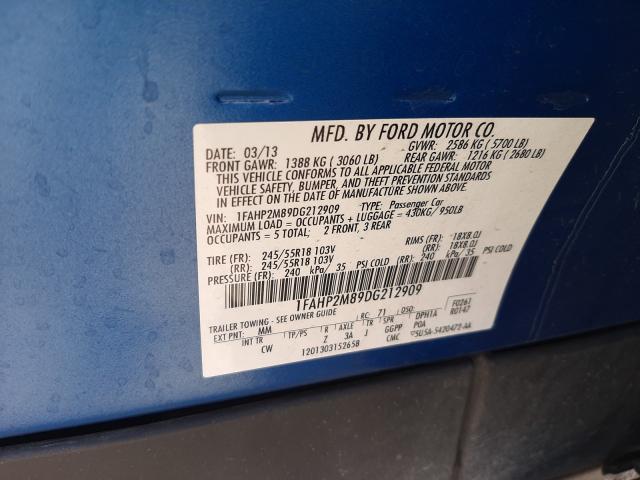 Photo 9 VIN: 1FAHP2M89DG212909 - FORD TAURUS POL 